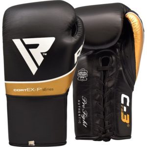 RDX GUANTES DE BOXEO C3 DE COMBATE PRO APROBADOS POR LA BBBOFC (CUERO AUTENTICO) 10 Onzas