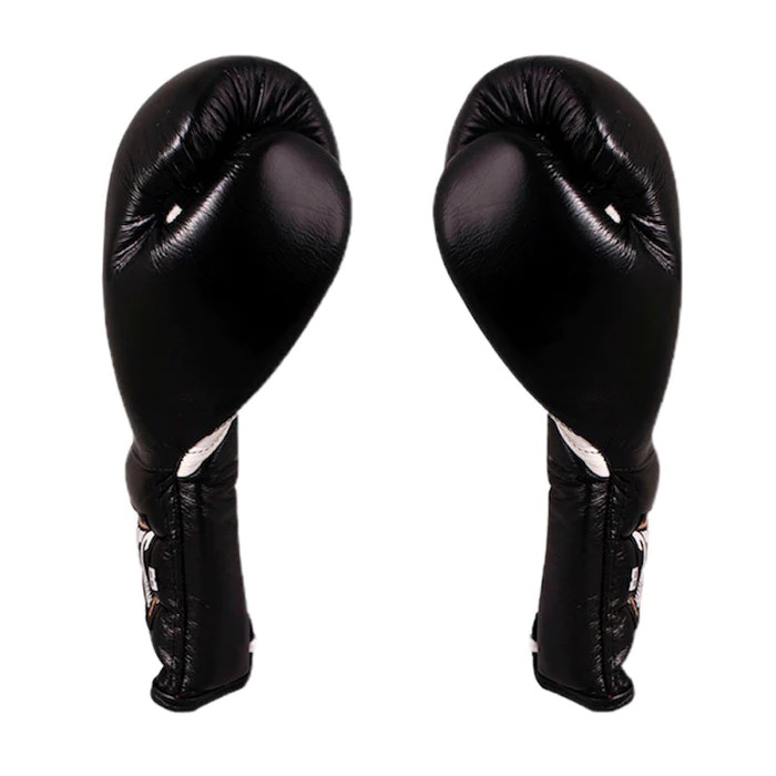 CLETO REYES GUANTE DE BOXEO DE CUERO GENUINO DE CORDONES/ NEGRO 12-18 ONZ - Imagen 2